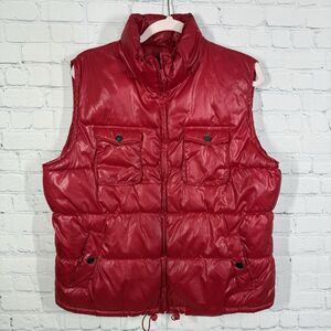 Faded Glory Puffer Vest Women's XLClassic Red Lace Lock Drawstring Waist Pockets